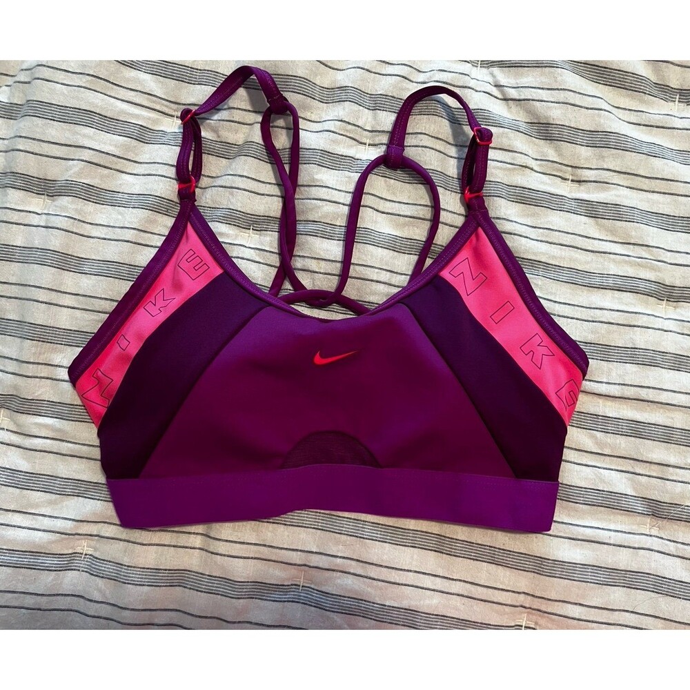 Nike Dri-Fit Indy Light Support Purple & Pink Sports Bra Size Small